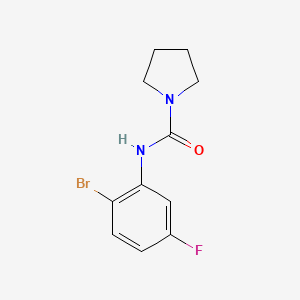 molecular formula C11H12BrFN2O B7652512 N-(2-bromo-5-fluorophenyl)pyrrolidine-1-carboxamide 