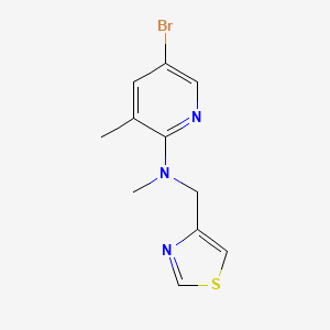 molecular formula C11H12BrN3S B7652521 5-bromo-N,3-dimethyl-N-(1,3-thiazol-4-ylmethyl)pyridin-2-amine 