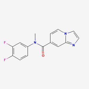 molecular formula C15H11F2N3O B7652612 N-(3,4-difluorophenyl)-N-methylimidazo[1,2-a]pyridine-7-carboxamide 