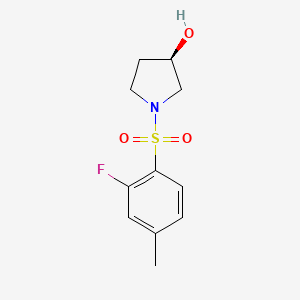 molecular formula C11H14FNO3S B7652699 (3R)-1-(2-fluoro-4-methylphenyl)sulfonylpyrrolidin-3-ol 