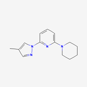 molecular formula C14H18N4 B7652704 2-(4-Methylpyrazol-1-yl)-6-piperidin-1-ylpyridine 