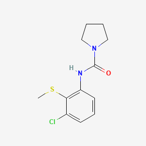 molecular formula C12H15ClN2OS B7652712 N-(3-chloro-2-methylsulfanylphenyl)pyrrolidine-1-carboxamide 