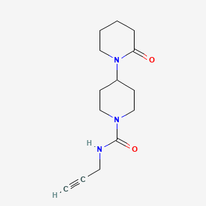 molecular formula C14H21N3O2 B7652736 4-(2-oxopiperidin-1-yl)-N-prop-2-ynylpiperidine-1-carboxamide 