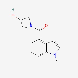 molecular formula C13H14N2O2 B7652757 (3-Hydroxyazetidin-1-yl)-(1-methylindol-4-yl)methanone 