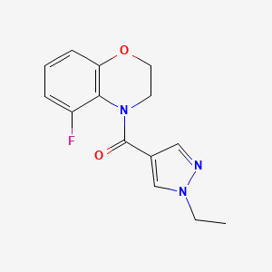 molecular formula C14H14FN3O2 B7652777 (1-Ethylpyrazol-4-yl)-(5-fluoro-2,3-dihydro-1,4-benzoxazin-4-yl)methanone 