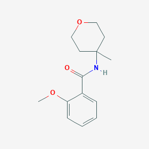 molecular formula C14H19NO3 B7652795 2-methoxy-N-(4-methyloxan-4-yl)benzamide 