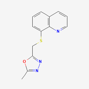 2-Methyl-5-(quinolin-8-ylsulfanylmethyl)-1,3,4-oxadiazole