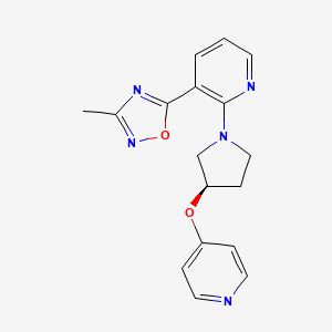 3-methyl-5-[2-[(3R)-3-pyridin-4-yloxypyrrolidin-1-yl]pyridin-3-yl]-1,2,4-oxadiazole