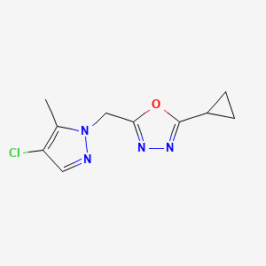 2-[(4-Chloro-5-methylpyrazol-1-yl)methyl]-5-cyclopropyl-1,3,4-oxadiazole