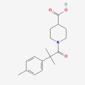 molecular formula C17H23NO3 B7652863 1-[2-Methyl-2-(4-methylphenyl)propanoyl]piperidine-4-carboxylic acid 