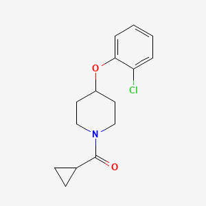 molecular formula C15H18ClNO2 B7652868 [4-(2-Chlorophenoxy)piperidin-1-yl]-cyclopropylmethanone 