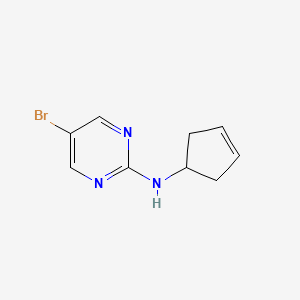 molecular formula C9H10BrN3 B7652878 5-bromo-N-cyclopent-3-en-1-ylpyrimidin-2-amine 