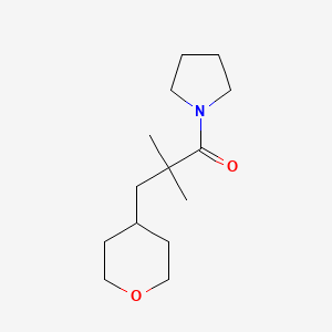 2,2-Dimethyl-3-(oxan-4-yl)-1-pyrrolidin-1-ylpropan-1-one