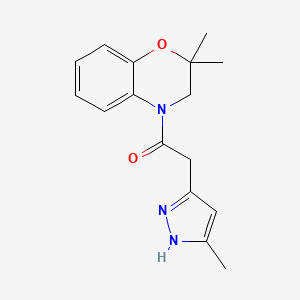 1-(2,2-dimethyl-3H-1,4-benzoxazin-4-yl)-2-(5-methyl-1H-pyrazol-3-yl)ethanone