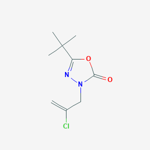 molecular formula C9H13ClN2O2 B7652949 5-Tert-butyl-3-(2-chloroprop-2-enyl)-1,3,4-oxadiazol-2-one 