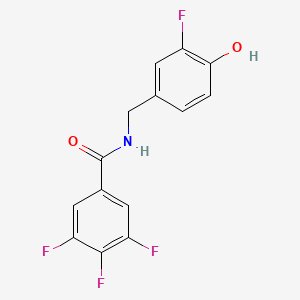 3,4,5-trifluoro-N-[(3-fluoro-4-hydroxyphenyl)methyl]benzamide