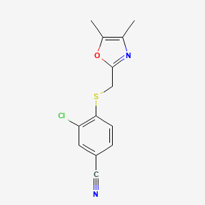 3-Chloro-4-[(4,5-dimethyl-1,3-oxazol-2-yl)methylsulfanyl]benzonitrile