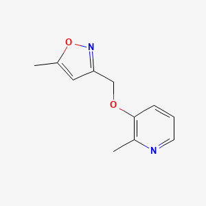 molecular formula C11H12N2O2 B7652967 5-Methyl-3-[(2-methylpyridin-3-yl)oxymethyl]-1,2-oxazole 