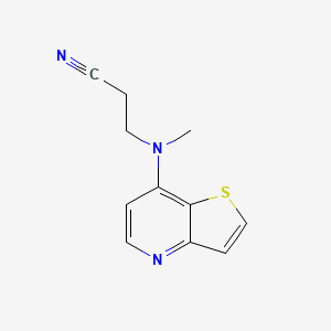 molecular formula C11H11N3S B7652975 3-[Methyl(thieno[3,2-b]pyridin-7-yl)amino]propanenitrile 