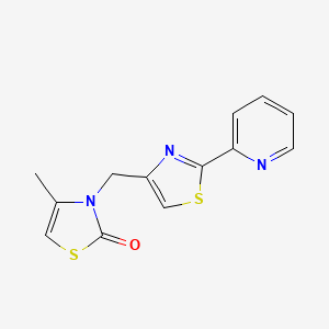 molecular formula C13H11N3OS2 B7652990 4-Methyl-3-[(2-pyridin-2-yl-1,3-thiazol-4-yl)methyl]-1,3-thiazol-2-one 