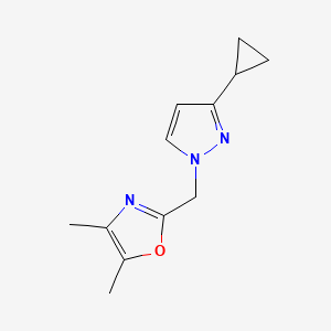 2-[(3-Cyclopropylpyrazol-1-yl)methyl]-4,5-dimethyl-1,3-oxazole