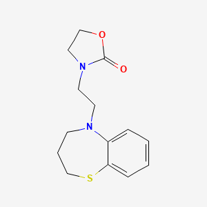 molecular formula C14H18N2O2S B7653023 3-[2-(3,4-dihydro-2H-1,5-benzothiazepin-5-yl)ethyl]-1,3-oxazolidin-2-one 