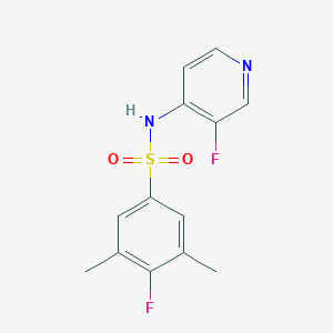 molecular formula C13H12F2N2O2S B7653048 4-fluoro-N-(3-fluoropyridin-4-yl)-3,5-dimethylbenzenesulfonamide 