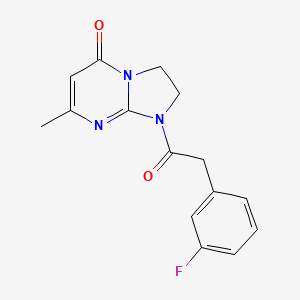 molecular formula C15H14FN3O2 B7653074 1-[2-(3-Fluorophenyl)acetyl]-7-methyl-2,3-dihydroimidazo[1,2-a]pyrimidin-5-one 