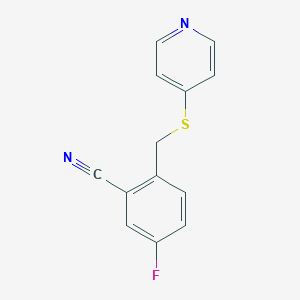 5-Fluoro-2-(pyridin-4-ylsulfanylmethyl)benzonitrile