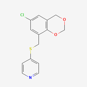 molecular formula C14H12ClNO2S B7653141 4-[(6-chloro-4H-1,3-benzodioxin-8-yl)methylsulfanyl]pyridine 