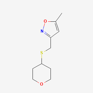 5-Methyl-3-(oxan-4-ylsulfanylmethyl)-1,2-oxazole