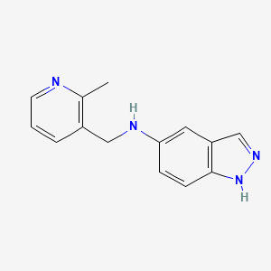 molecular formula C14H14N4 B7653165 N-[(2-methylpyridin-3-yl)methyl]-1H-indazol-5-amine 