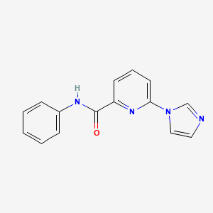 molecular formula C15H12N4O B7653178 6-imidazol-1-yl-N-phenylpyridine-2-carboxamide 