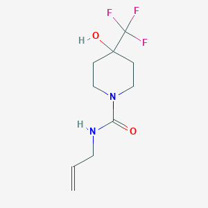 molecular formula C10H15F3N2O2 B7653182 4-hydroxy-N-prop-2-enyl-4-(trifluoromethyl)piperidine-1-carboxamide 