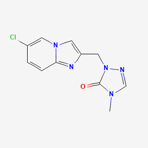 molecular formula C11H10ClN5O B7653263 2-[(6-Chloroimidazo[1,2-a]pyridin-2-yl)methyl]-4-methyl-1,2,4-triazol-3-one 