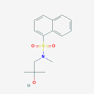 molecular formula C15H19NO3S B7653272 N-(2-hydroxy-2-methylpropyl)-N-methylnaphthalene-1-sulfonamide 