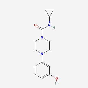 molecular formula C14H19N3O2 B7653286 N-cyclopropyl-4-(3-hydroxyphenyl)piperazine-1-carboxamide 