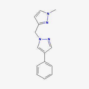 molecular formula C14H14N4 B7653293 1-methyl-3-[(4-phenylpyrazol-1-yl)methyl]pyrazole 