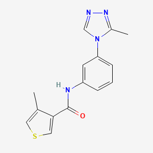 4-methyl-N-[3-(3-methyl-1,2,4-triazol-4-yl)phenyl]thiophene-3-carboxamide