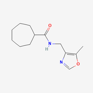 molecular formula C13H20N2O2 B7653316 N-[(5-methyl-1,3-oxazol-4-yl)methyl]cycloheptanecarboxamide 