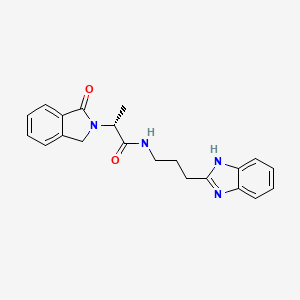 molecular formula C21H22N4O2 B7653320 (2R)-N-[3-(1H-benzimidazol-2-yl)propyl]-2-(3-oxo-1H-isoindol-2-yl)propanamide 