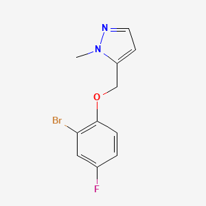 molecular formula C11H10BrFN2O B7653338 5-[(2-Bromo-4-fluorophenoxy)methyl]-1-methylpyrazole 