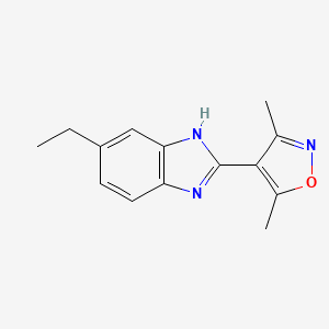 molecular formula C14H15N3O B7653354 4-(6-ethyl-1H-benzimidazol-2-yl)-3,5-dimethyl-1,2-oxazole 