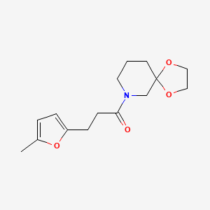 molecular formula C15H21NO4 B7653368 1-(1,4-Dioxa-9-azaspiro[4.5]decan-9-yl)-3-(5-methylfuran-2-yl)propan-1-one 