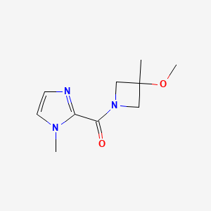 molecular formula C10H15N3O2 B7653380 (3-Methoxy-3-methylazetidin-1-yl)-(1-methylimidazol-2-yl)methanone 