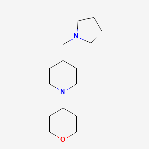 molecular formula C15H28N2O B7653402 1-(Oxan-4-yl)-4-(pyrrolidin-1-ylmethyl)piperidine 