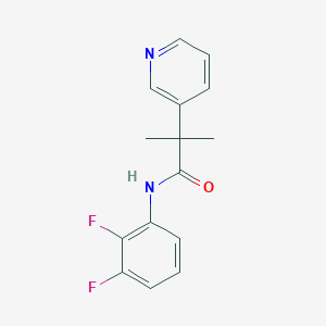 molecular formula C15H14F2N2O B7653415 N-(2,3-difluorophenyl)-2-methyl-2-pyridin-3-ylpropanamide 