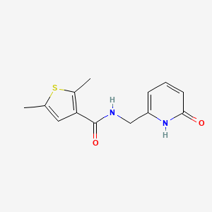 molecular formula C13H14N2O2S B7653418 2,5-dimethyl-N-[(6-oxo-1H-pyridin-2-yl)methyl]thiophene-3-carboxamide 