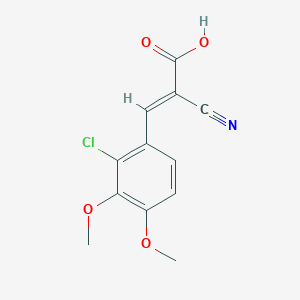 molecular formula C12H10ClNO4 B7653461 (E)-3-(2-chloro-3,4-dimethoxyphenyl)-2-cyanoprop-2-enoic acid 