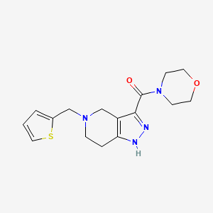 molecular formula C16H20N4O2S B7653487 morpholino(5-(thiophen-2-ylmethyl)-4,5,6,7-tetrahydro-1H-pyrazolo[4,3-c]pyridin-3-yl)methanone 